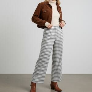 Hollister Ultra High Rise Plaid Blue Dad Pants Brand New